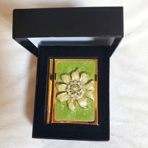 NWT SPRING STREET Desk NOTEPAD Paper &pen in gold, marbled,& crystals  case